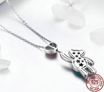 Bear & Heart Silver Necklace