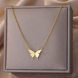 Engraved Butterfly Pendant Necklace