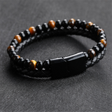 Natural Stone Genuine Leather Bracelet