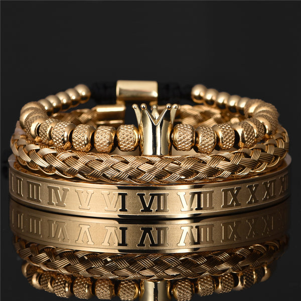 Men's Luxury Roman Royal Crown Charm Bracelet – The Manhattan Elite