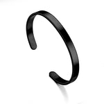 Classic Black Cuff Men Bracelets Bangles Stainless Steel