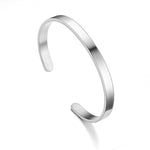 Classic Black Cuff Men Bracelets Bangles Stainless Steel