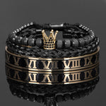 Luxury Crown Handmade Men Enamel Roman Numeral Bracelet