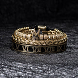 Luxury Crown Handmade Men Enamel Roman Numeral Bracelet