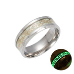 Fashion Luminous Dragon Ring Love Heart Retro Stainless Steel