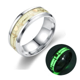 Fashion Luminous Dragon Ring Love Heart Retro Stainless Steel