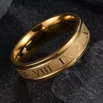 Vintage Roman Numerals Ring Stainless Steel