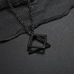 Square Triangle Male Pendant Stainless Steel Modern Necklace