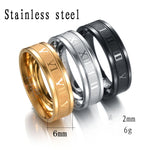 Vintage Roman Numerals Ring Stainless Steel