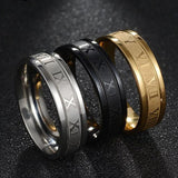 Vintage Roman Numerals Ring Stainless Steel